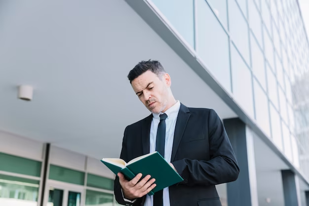 businessman with book