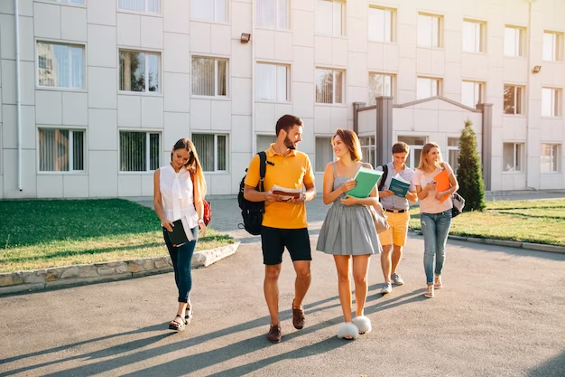 Campus students walking